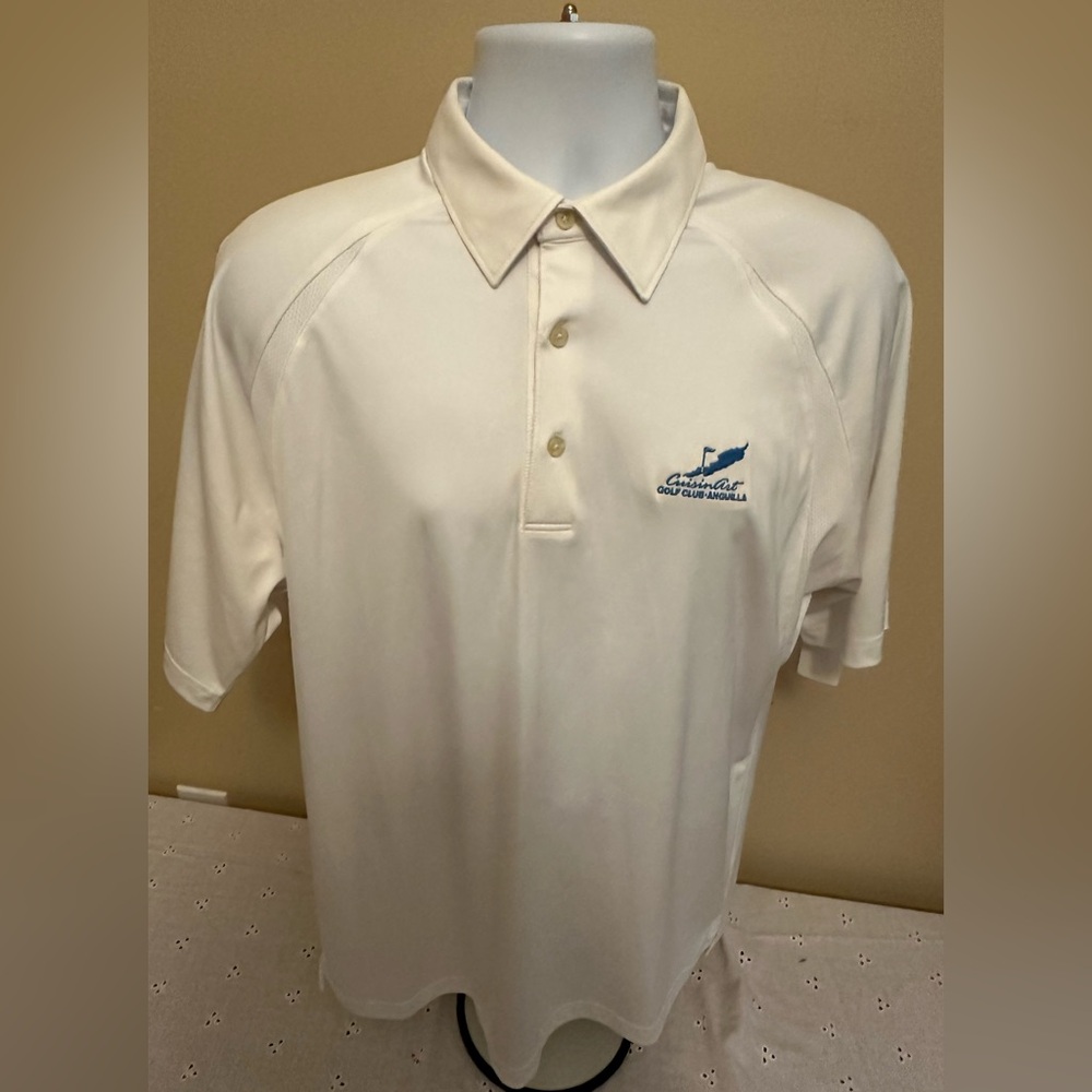 Greg Norman Play Dry ML75 Med White Polo From Cuisin Art Golf Club In Anguilla I